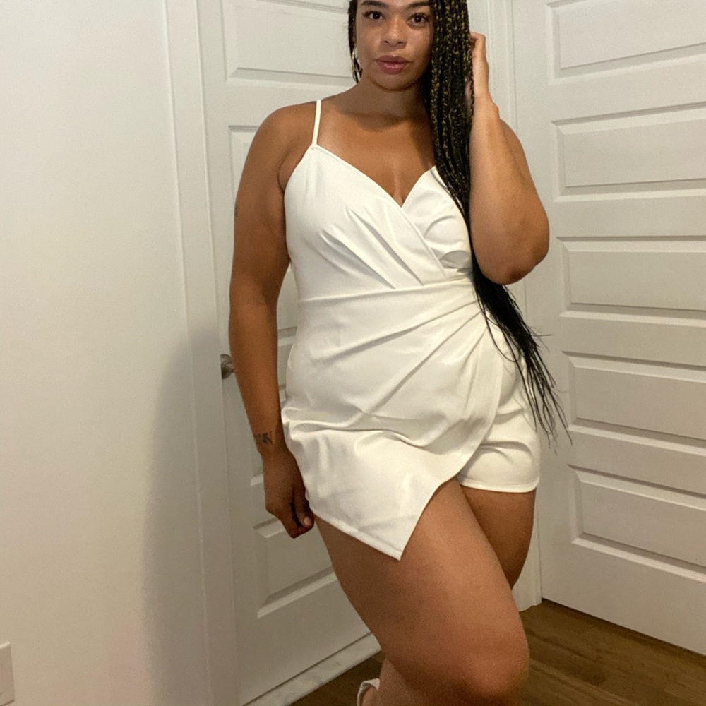 Gently worn faux leather romper